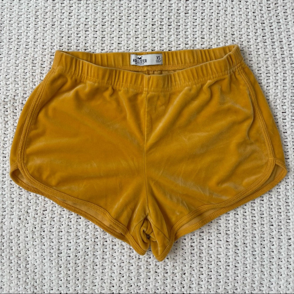 Hollister Yellow Velour Shorts